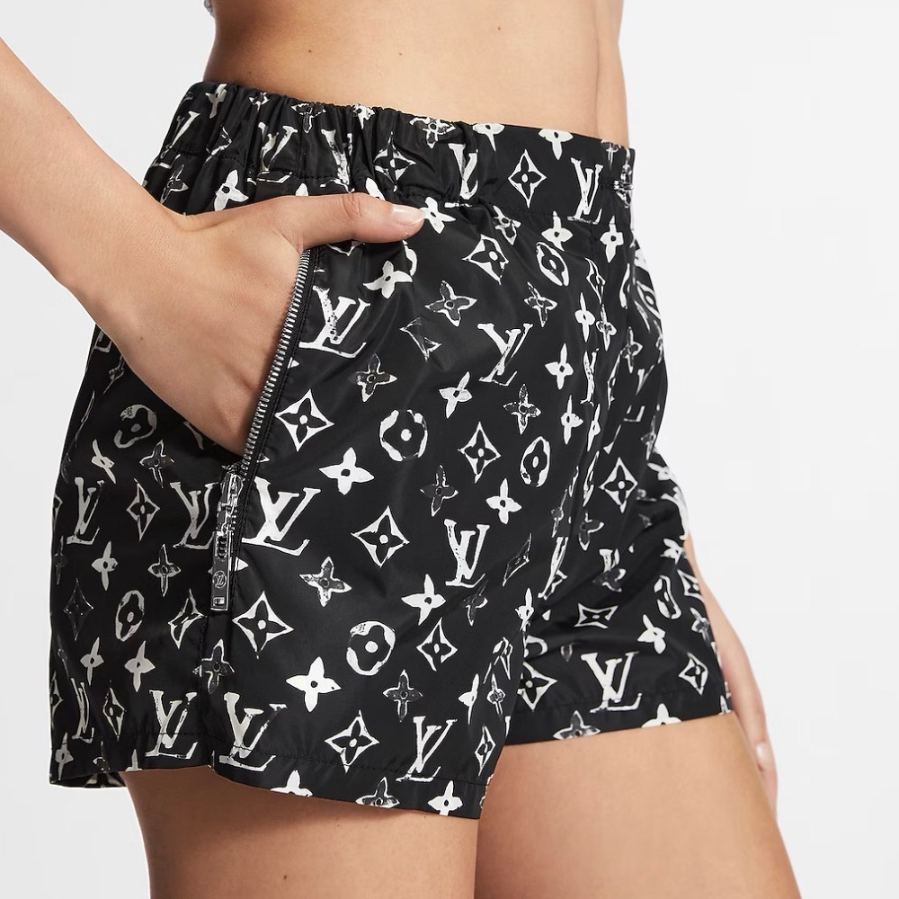 Louis Vuitton Monogram Black and White Athletic Shorts